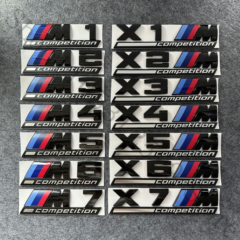3D ABS Car Letters Logo Badge Sport Stickers Car Rear Trunk Emblem For BMW X1 X2 X3 X4 X5 X6 X7 M1 M2 M3 M4 M5 M6 M7 Competition