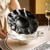 Large Japanese Ceramic Pleated Salad Plate - High-End Elegant Tableware
