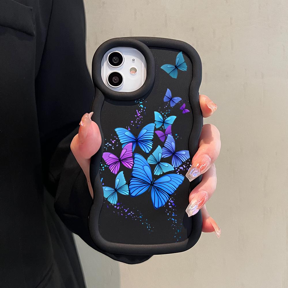 Gemaltes Muster Big Wave Edge Weiches Silikonmaterial Macaron-Telefongehäuse Stoßfestes Schutzgummigehäuse für iPhone Huawei Honor Infinix Tecno