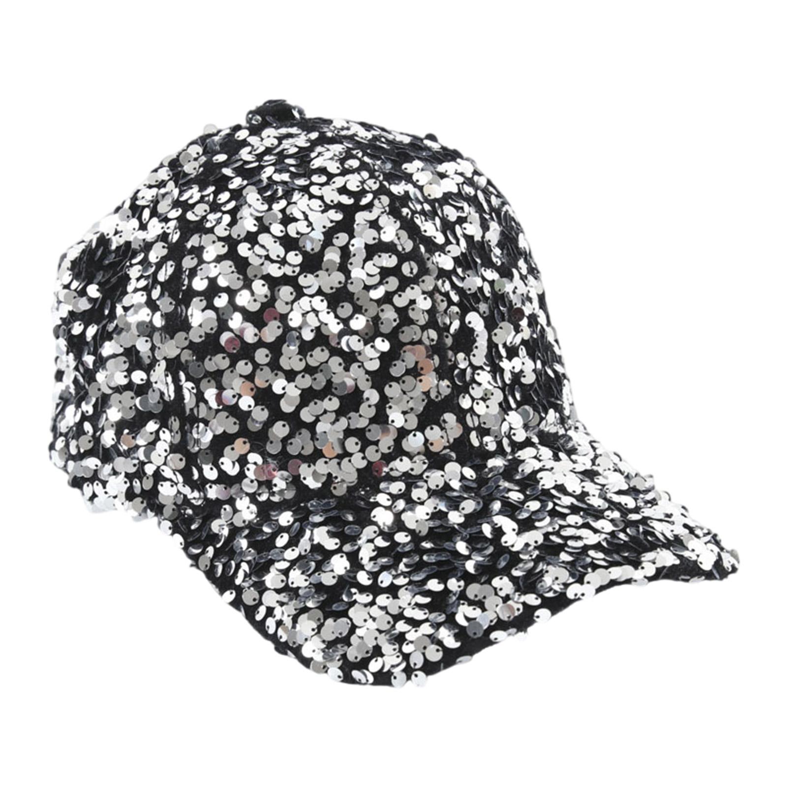 

Привлекательная бейсболка с пайетками для девочек, женская регулируемая повседневная шляпа для улицы, стильный головной убор с пайетками A