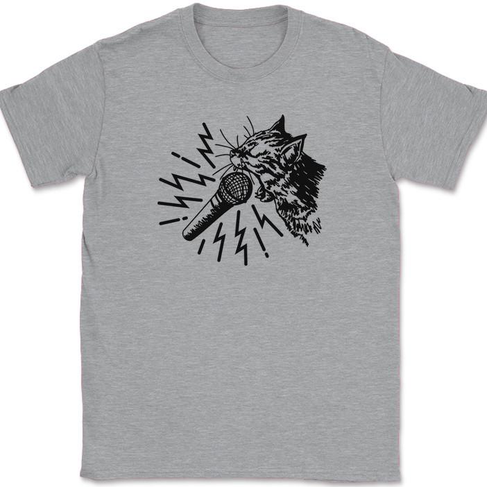 

Cat Rock Screamo T-Shirt Funny Kitten Feline Band Hiss Music Tee M