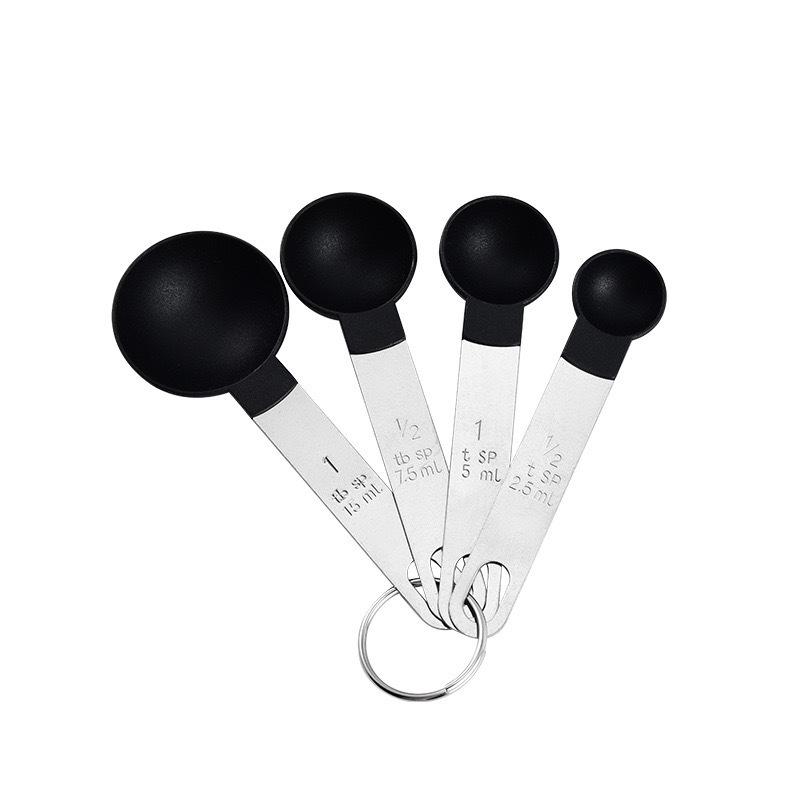 8-Piece Stainless Steel and Plastic Measuring Cups and Spoons Set with Scale for Baking