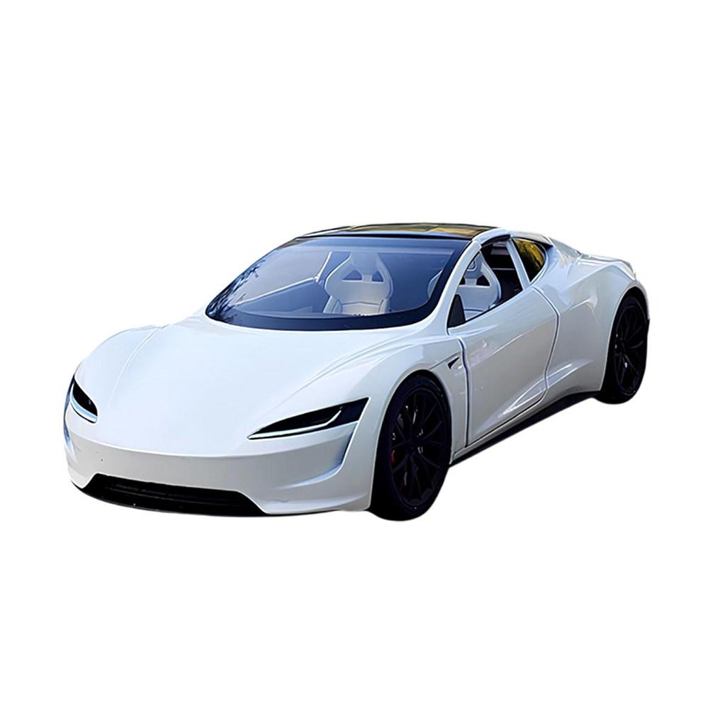 MyCar 1:24 Scale Diecast Metal Tesla Roadster Roof Model Car Figure Decoration - White