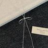 Silver Adjustable Pull Bow Korean Necklace, Tassel Long Sweater Chain Accessory