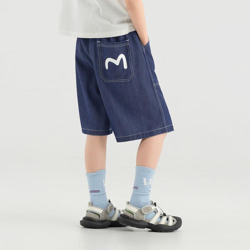 DuoDuoJia Boys  Smooth Drape Lyocell Denim-Look Shorts 140