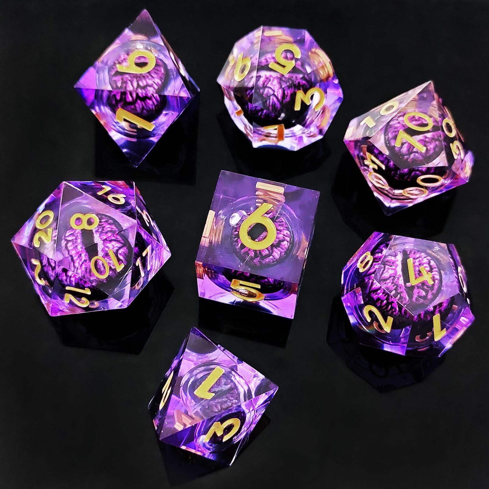 

7 шт./компл. DND D20 Liquid Core Flow Eye Dice наборы для COC Dungeon and Dragon Pathfinder RPG ролевые игры вечеринки игрушки аксессуары