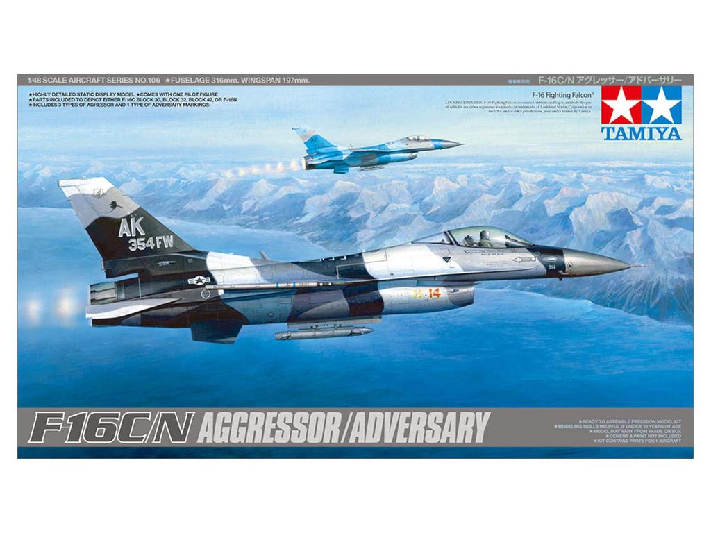 Tamiya Masterpiece Aircraft Series 106 Air Force Plastic Model Kit 61106 1/48 No. U.S. F-16C/N Aggressor/Adversary