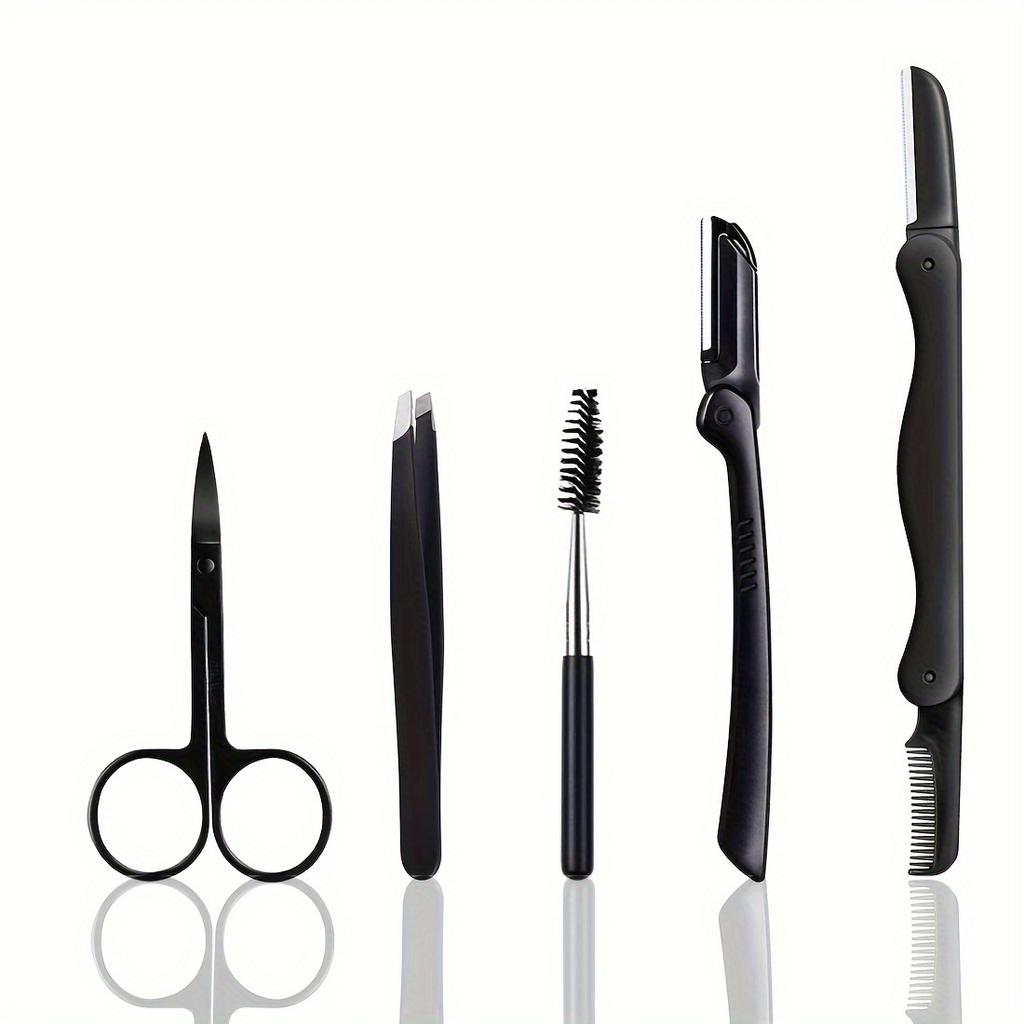 3pcs Eyebrow Trimming Tools, Stainless Steel Eyebrow Tweezer Eyebrow Scissors With Comb Eyebrow Razor