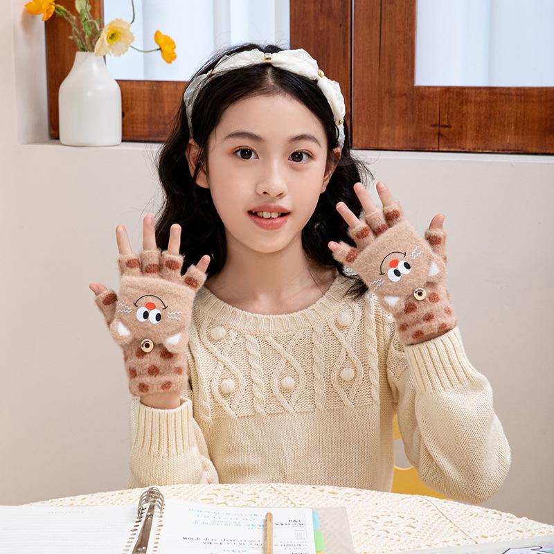 Season thickened cute bare finger writing riding flip half finger warm