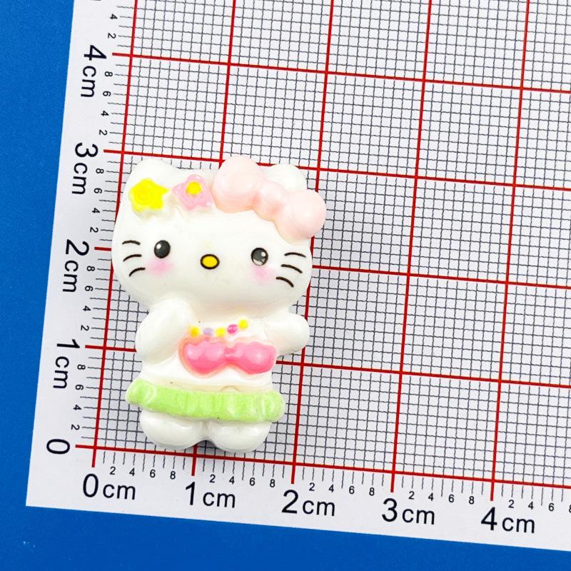 Cartoon DIY Resin Swim Ring Kitten Cream Hair Clip Keychain Pendant for Phone Case & Luggage