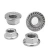 304 Stainless Steel Hexagonal Anti-Slip Flange Nut with Washer, Galvanized, M4 M5 M6