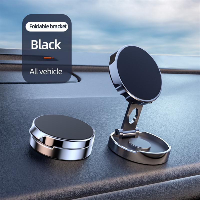 Car Magnetic Mobile Phone Stand Strong Car Holder 720° Foldable Round Bracket Support for Universal Phones Mount Holders In Car