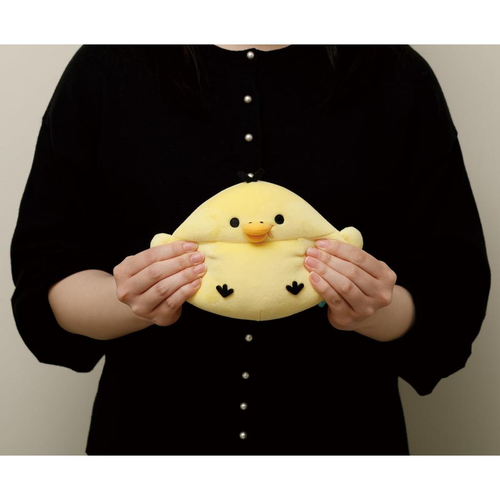 San-X Rilakkuma "Let's all be full" Fully Rolling Plush Toy Kiiroitori MO65901 Size: H11.5 x W16.5 x D10cm