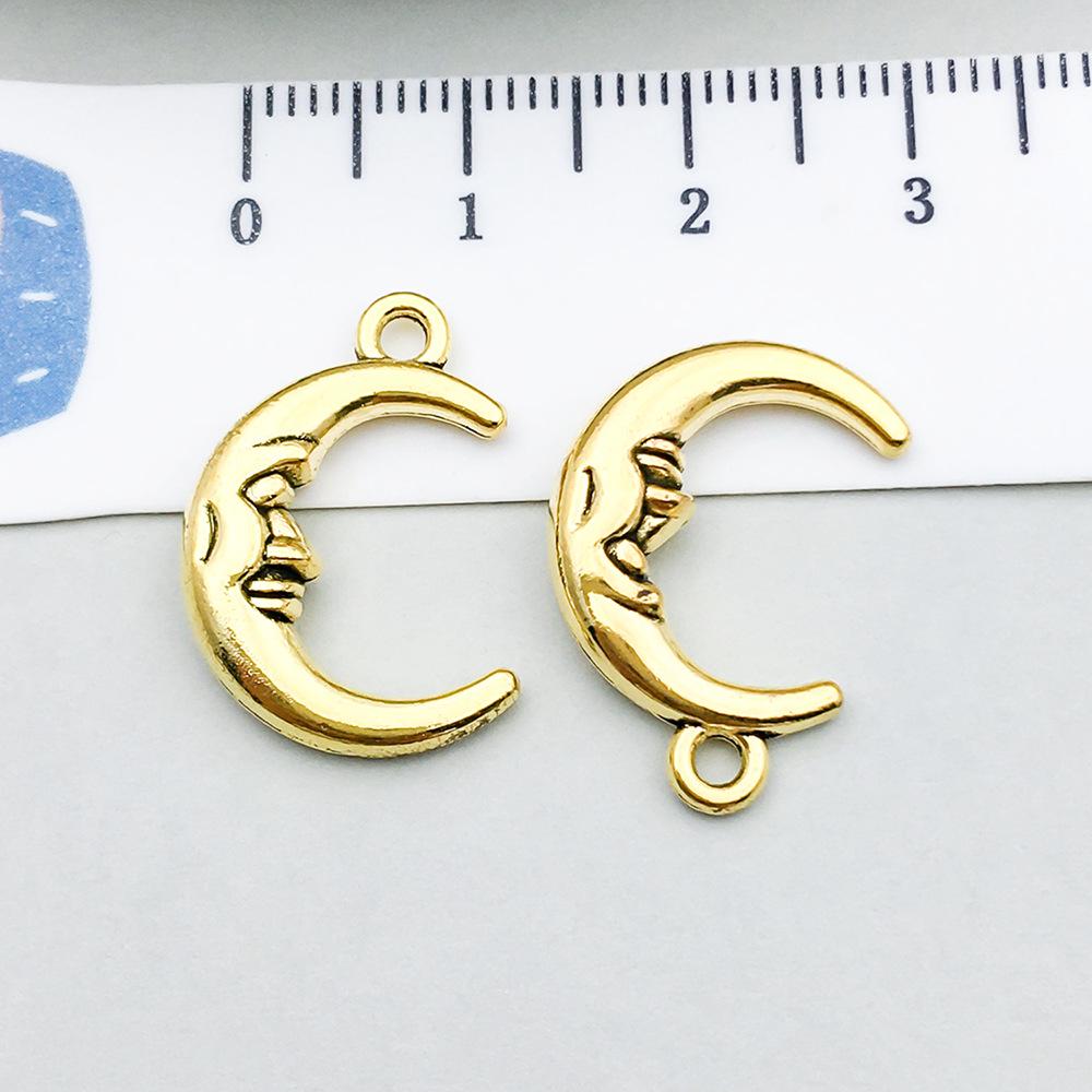 100-Piece Five-Color Alloy Sun, Moon, and Star Pendant Charms for DIY Jewelry