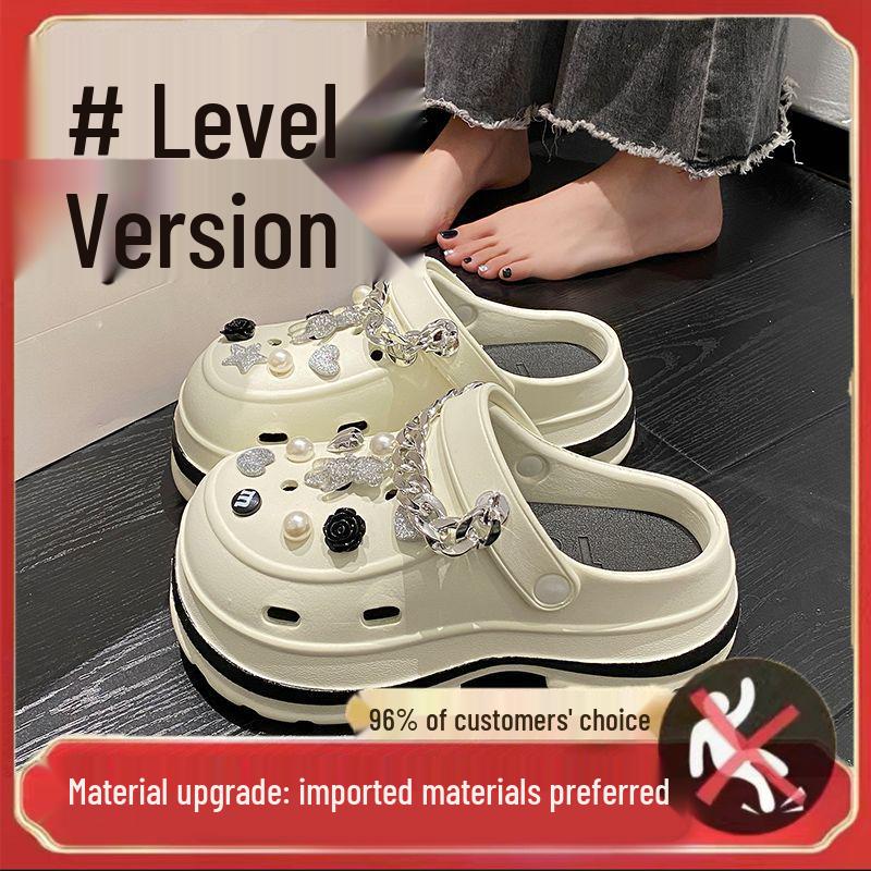 

Adorable Soft Girl Style 2024 Summer Non-Slip Thick-Soled Beach Sandals for Women Size 40/41 (approx. 24cm)