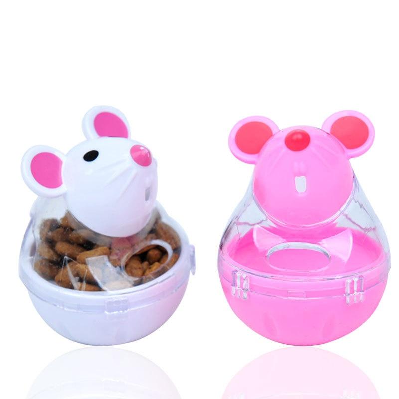 Pet Feeder Cat Toy Mouse Rolling Food Dispenser Bowl with Leakage Feature Funny Training Play Tool And Cats Pet Supplies