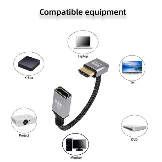 Stecker auf Buchse Kabel 4K Metall HDMI-kompatibler Adapter Laptop TV Audio Video Übertragung