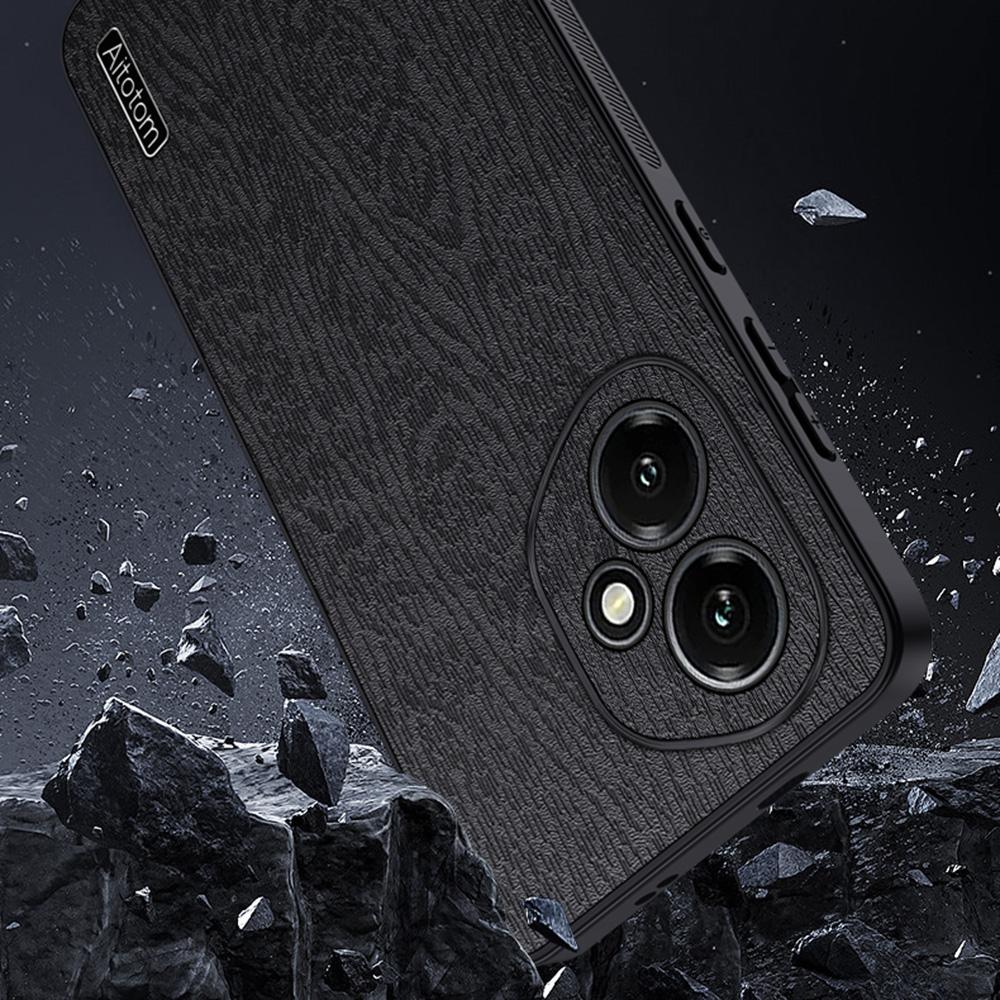 Pour Honor 400 5G (Global) Coque Texture Bois PU Cuir Revêtu PC TPU Housse de Téléphone