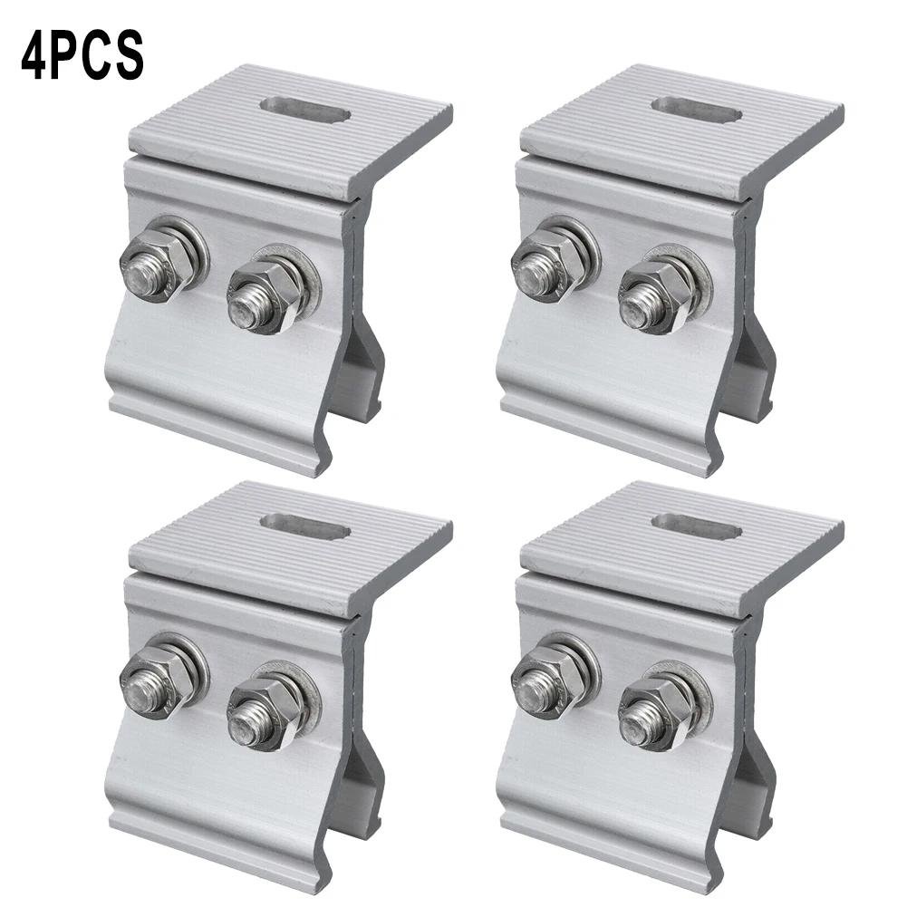 Mounting Bracket Solar Panel Stainless Steel Anodizing Fixing Clamp Mounting Bracket Sliver And Boat For Roof Clear Mill Finish