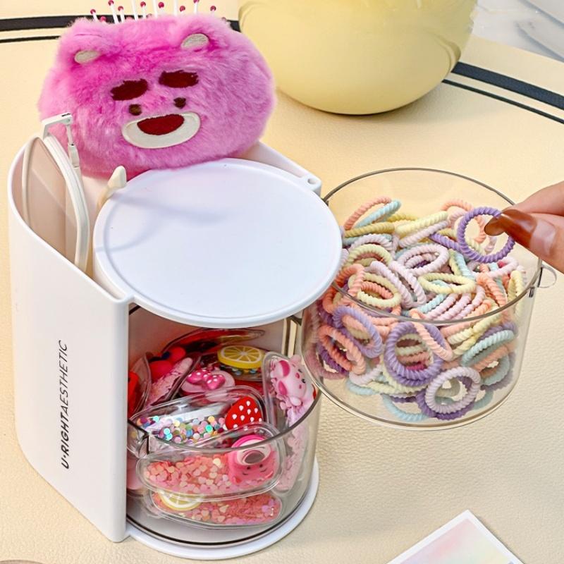 Hair Accessories Organizer Acrylic Storage Box Clear Hair Tie Organizer For Headband Makeup Brush Holder Desk Jewelry Organizer