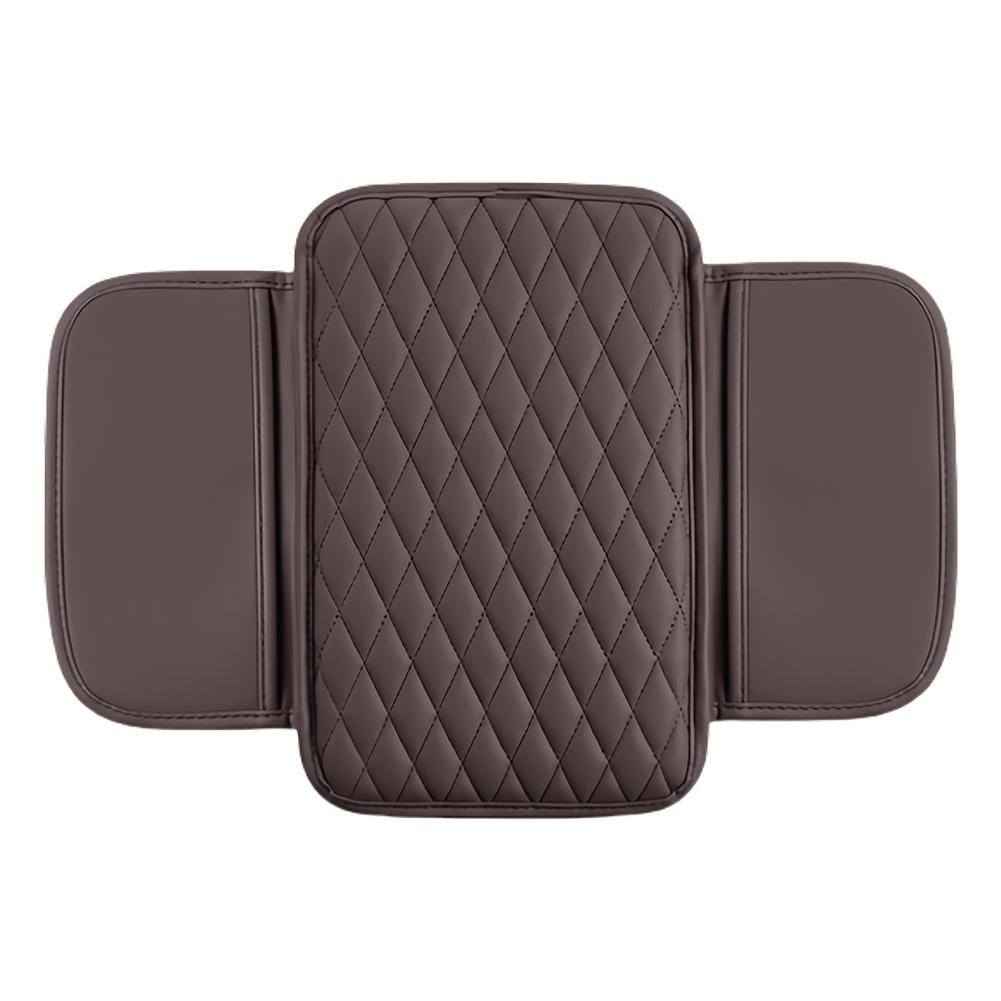 Armrest Cushion with Pocket Leather Arm Rest Mat Foam Height Pad Storage Bag Center Console Protector Cover with Side Pocket