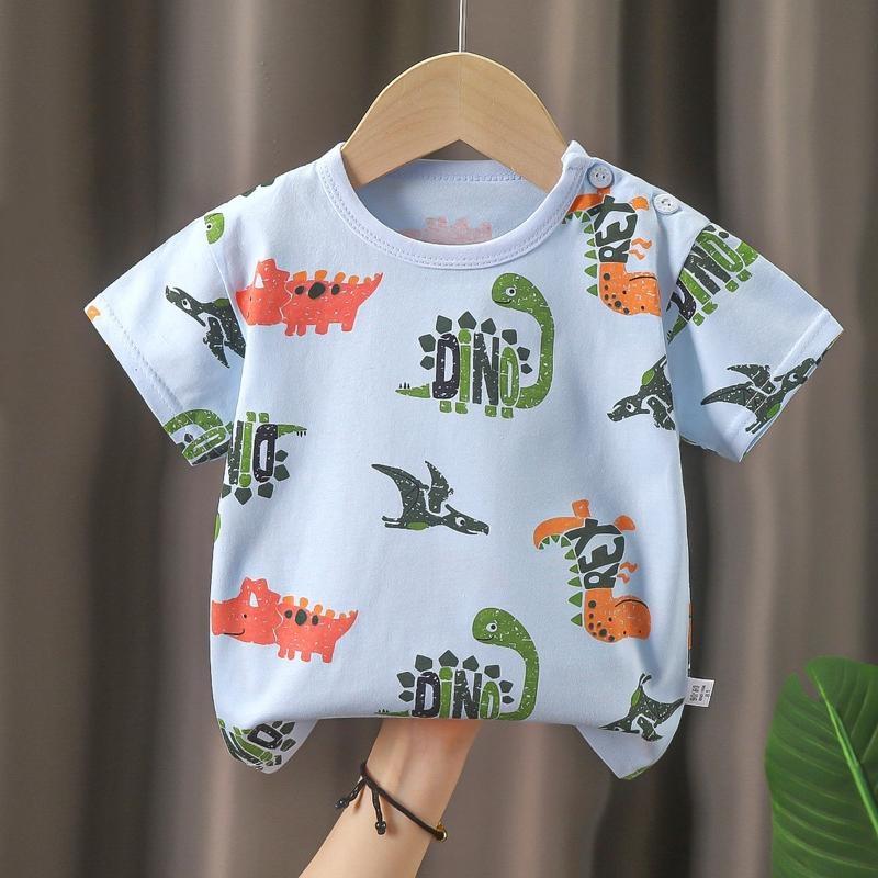 Kids Clothes T-Shirt for Girls Boys Children's Summer Clothing  Cartoon Tops Short Sleeve Breathable Clothes Cotton Baby Tops