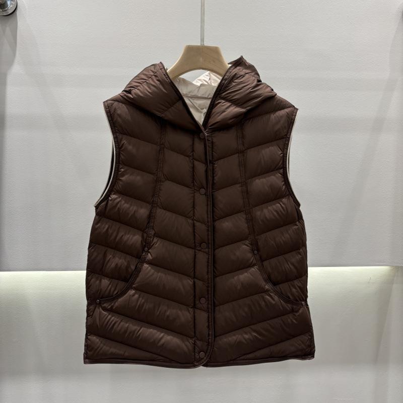 Autumn and winter new fashion hooded short vest light twill white duck down jacket vest vest vest tide