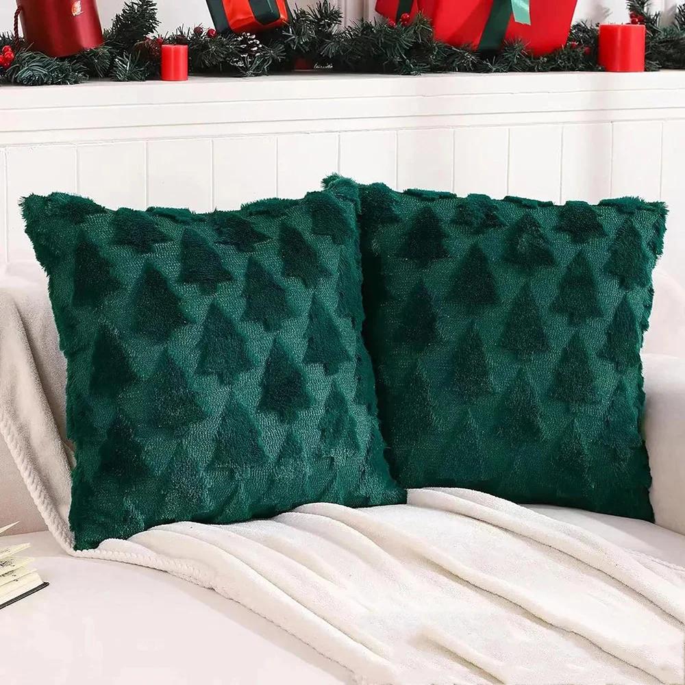 45x45cm Christmas Tree Pattern Pillow Cases 2025 Merry Christmas Decor for Home Xmas Gifts New Year Sofa Decor Navidad
