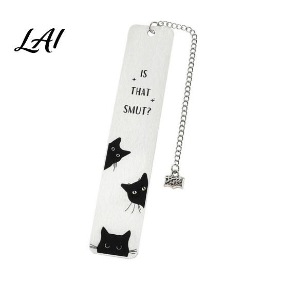 Gift for Book Lovers Cute Cat Bookmark Funny Metal Page Marker with Creative Durable Bookmark Quotes Stainless Steel Readers Lover Rust Proof