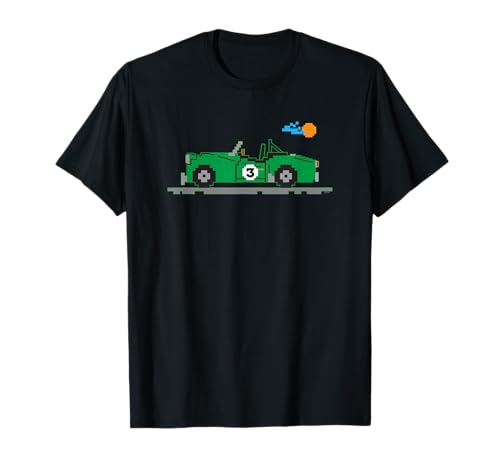 8-Bit Cartoon Triumph TR3 TR 3 British Green Auto Racing T-Shirt