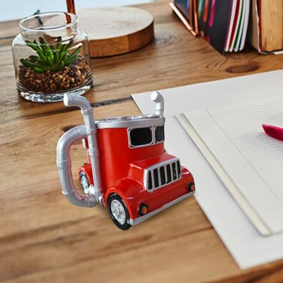 Semi-Truck Coffee Mugs Stainless Steel Handcrafted Truck Coffee Mug Resin Coffee Mug Gifts for Coffee & Truck Lovers