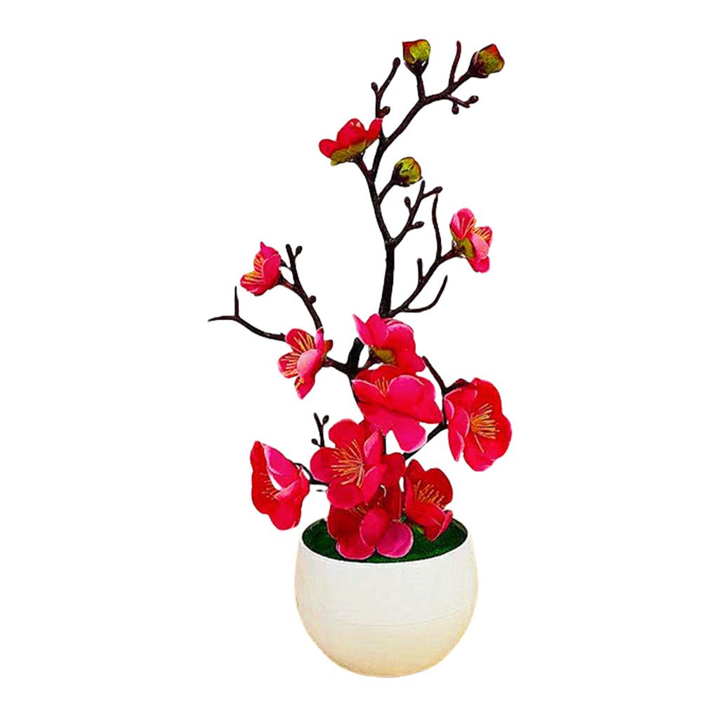 Small Simulation Flower Tree Faux Flower Plant in Pot Desk Simulation Plant Perfectly for Tabletop Office Decoration