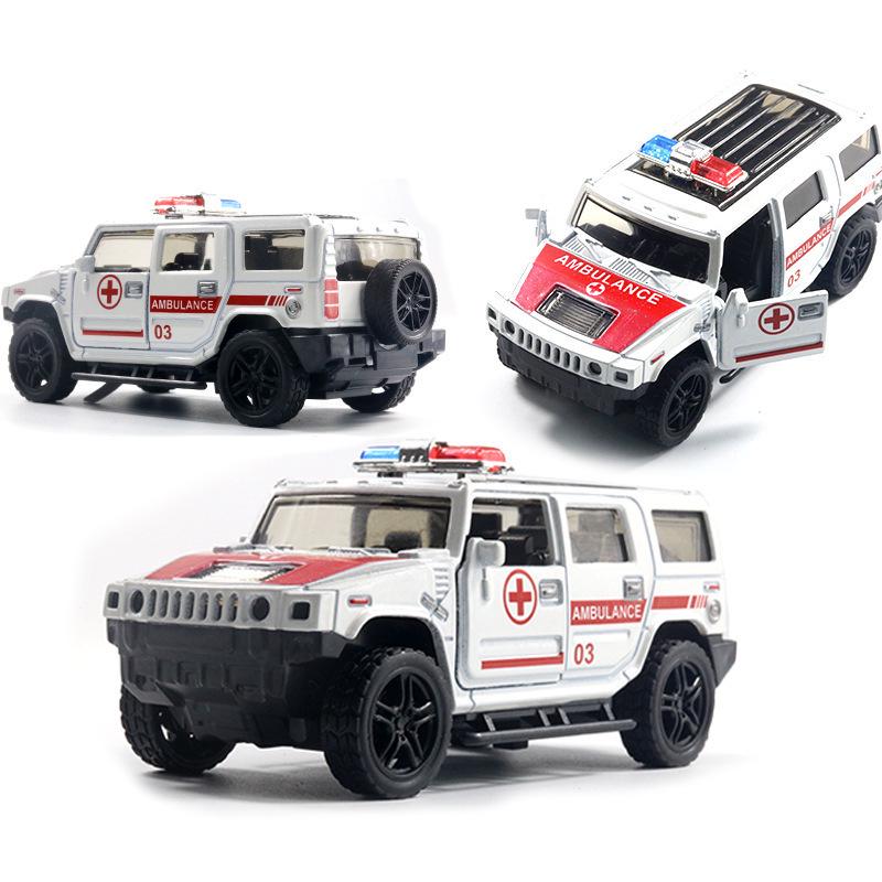 1:36 Benben Alloy Off-Road Police Jeep Toy with Opening Doors Cake Topper