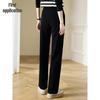CHUSHEN Women's High-Waist Straight-Leg Casual Sport Pants