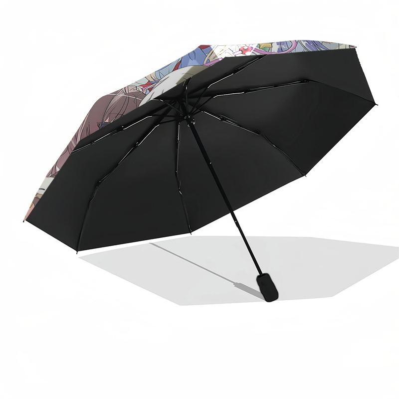 1 Stück Kanon Anime Charaktere Outdoor-Regenschirm - Automatisches Öffnen/Schließen, Tragbares 3-fach faltbares Design, 8-Speichen-Eisenrahmen - Perfektes Geschenk für Fans, Reisen