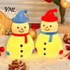 Cute Cartoon Snowman Light Christmas LED Night Light, Portable Desk Lamp with Hanging Ring for Warm Glow Ornament Holiday Party Decor, Desktop