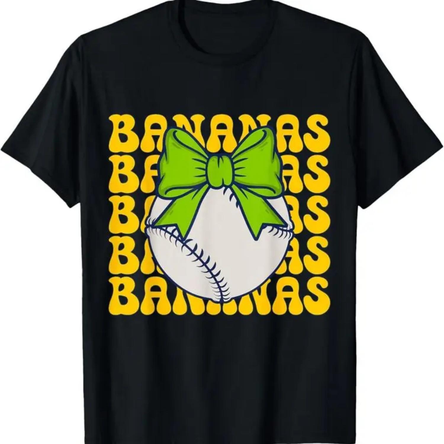 Bananas Lovers Coquette Bow Art Boys Girls T Shirt S чёрный