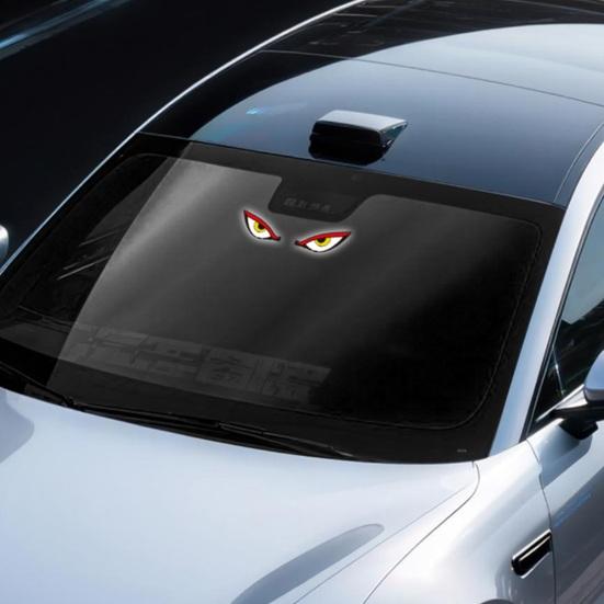 Devil Eyes Car Light Solar Powered LED Dynamic Windshield Ambient Lamp USB-C Rechargeable Vehicle Light with Vibration And Light Sensor Multiple