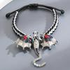 Retro fashion cool inlaid synthetic zirconia dragon bracelet, flying dragon woven men's and women's bracelet, versatile gift for daily use
