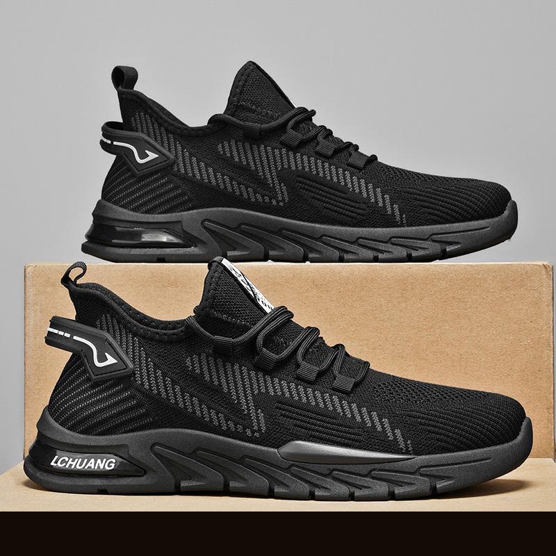 2025 Spring New Fashion Versatile Casual Mesh Flying Weaving Men's Shoes Breathable Trend Soft Sole Lightweight Sports Trend Shoes