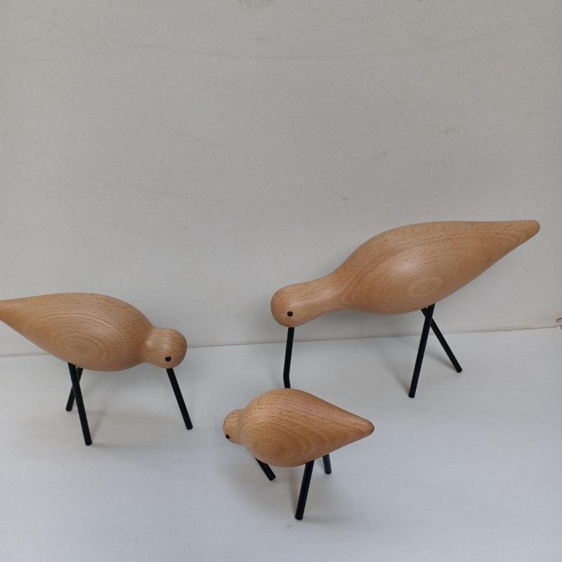 Miniatures Bird Figurines Wood Art Sculptures Living Room Interior Aesthetic Desktop Decoration Nordic Creative Home Ornaments Funny Holiday Gifts