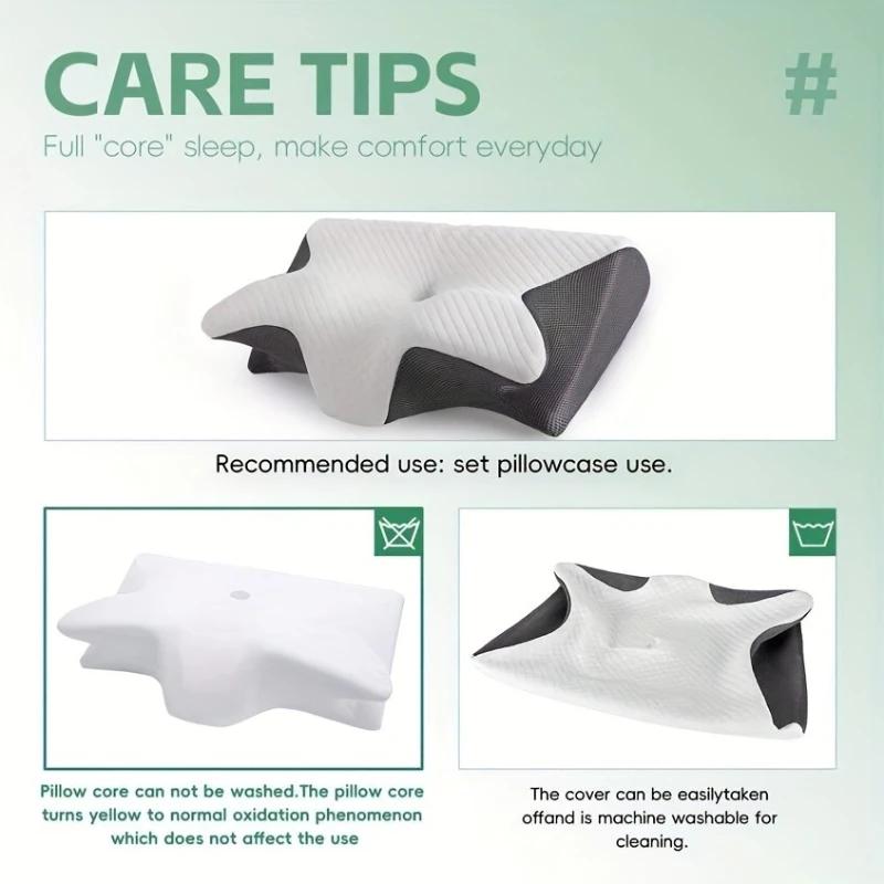 Ergonomic Butterfly Cervical Pillow, Slow Rebound Memory Foam Neck Pillow, Breathable Orthopedic Sleeping Pillow for Daily Rest