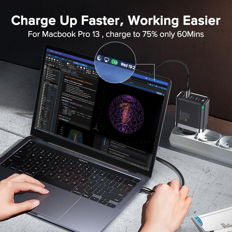 QOOVI 65W GaN Charger USB Type C Fast Charging Quick Charge 4.0 Adapter USB-C PD Charger For Samsung Xiaomi Macbook iPhone ipad