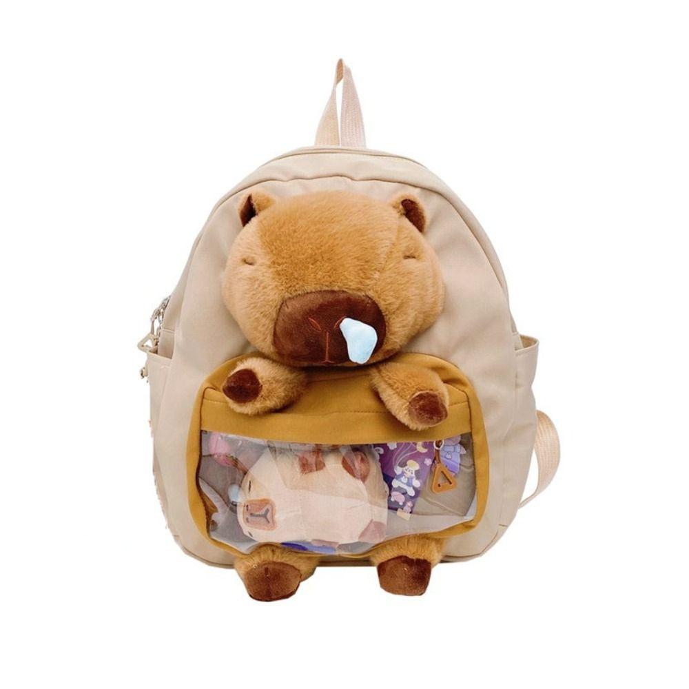 Large Capacity Capybara Plush Backpack Animal Cartoon Backpack  Kids Birthday Gift
