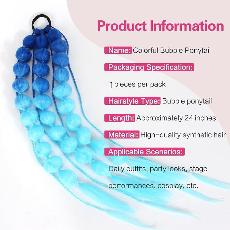 European Style Gradient Lantern Bubble Ponytail: Fashionable Women's Long Hand-woven Braid