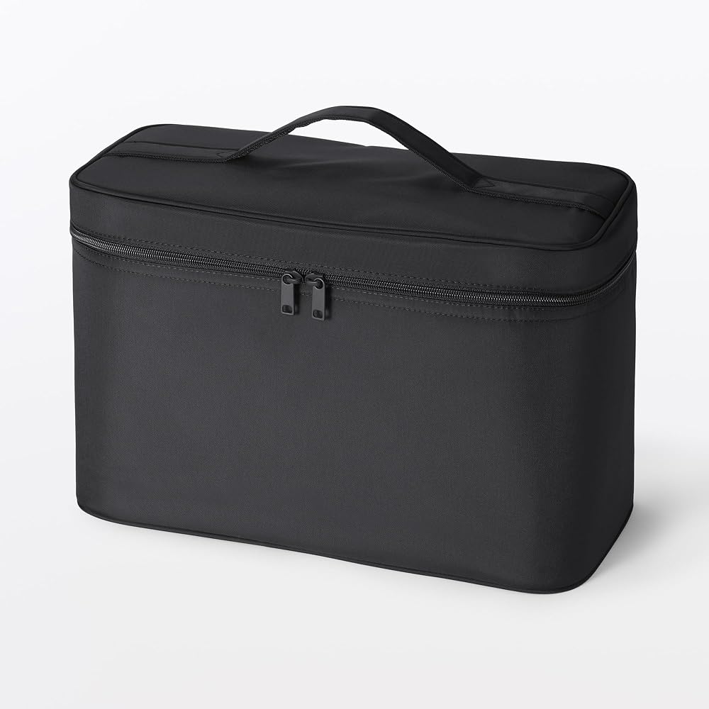MUJI Recycled Nylon Makeup Box, Black, Large, Approx. 36 x 165 x 23 cm, 76811930