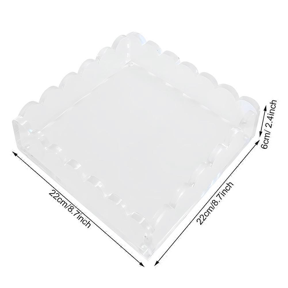 Scalloped Edges Tray Multipurpose Reusable Acrylic Tray for Bedroom Decor