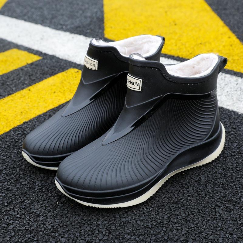 New rain shoes women's non-slip short tube waterproof shoes fashionable adult outdoor kitchen work shoes short rubber shoes