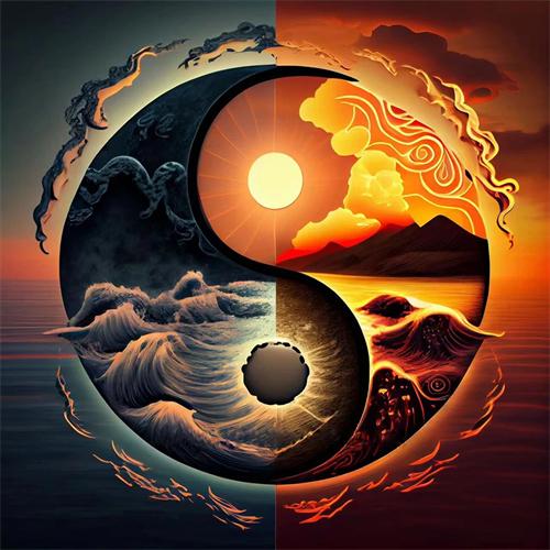 Diy Diamond Painting Tai Chi Landscape Full Square Round Embroidery Mosaic Sunset Sea Handmade Home Decor