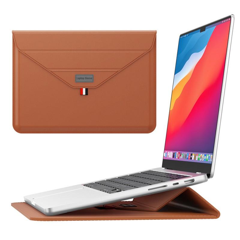 Laptop Sleeve With Stand MacBook 13 14 Inch PU Protective Case